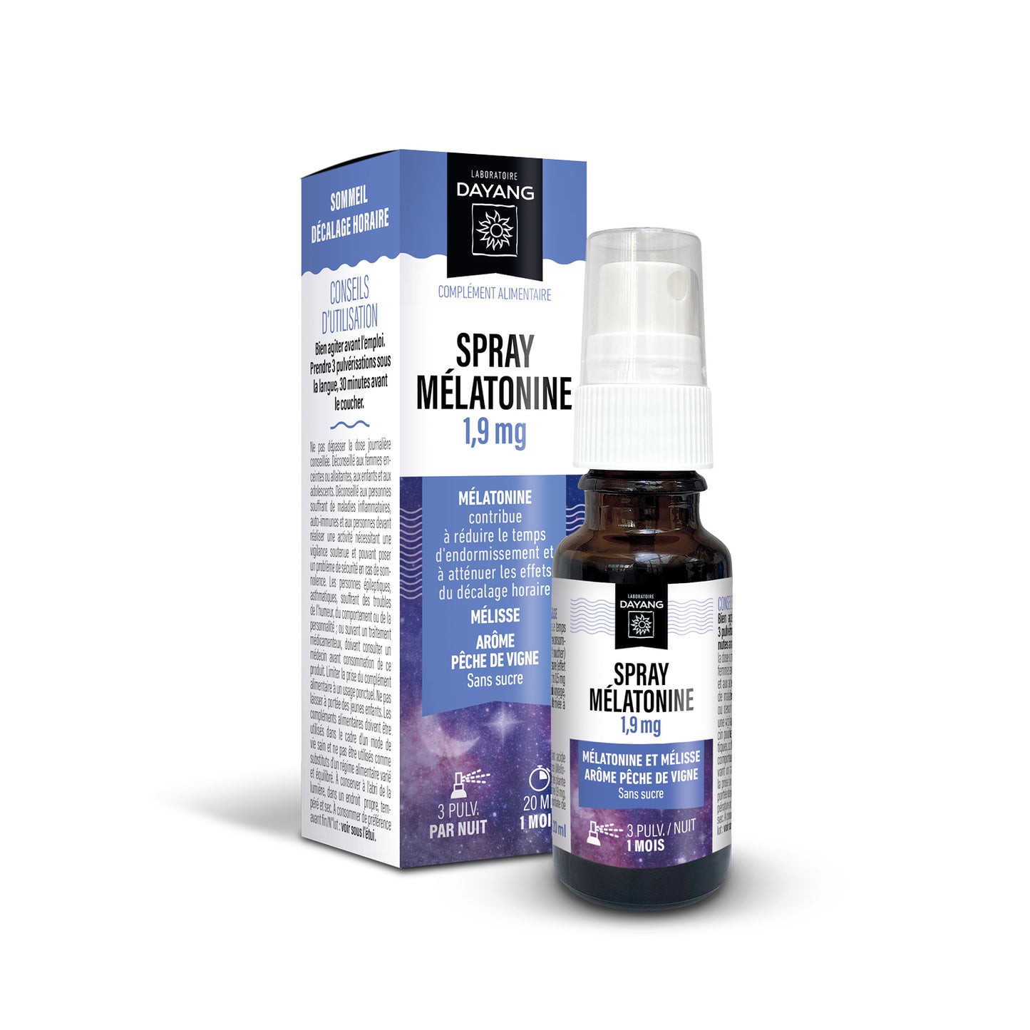 Spray mélatonine 1,9 mg Dayang - Endormissement & sommeil